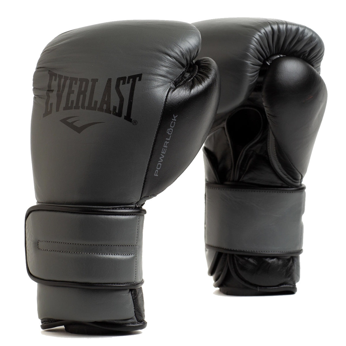 EVERLAST GLOVES POWERLOCK 2 LEATHER HOOK & LOOP GREY / BLACK