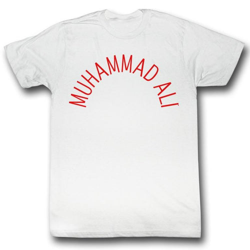 MUHAMMAD ALI SHIRT CLASSIC ARCH TEXT WHITE/RED - MSM FIGHT SHOPMUHAMMAD ALI