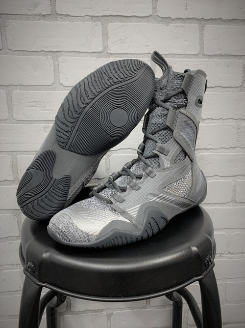 Nike Hyperko Grey / Silver boxing boots. | MSM Fight Shop