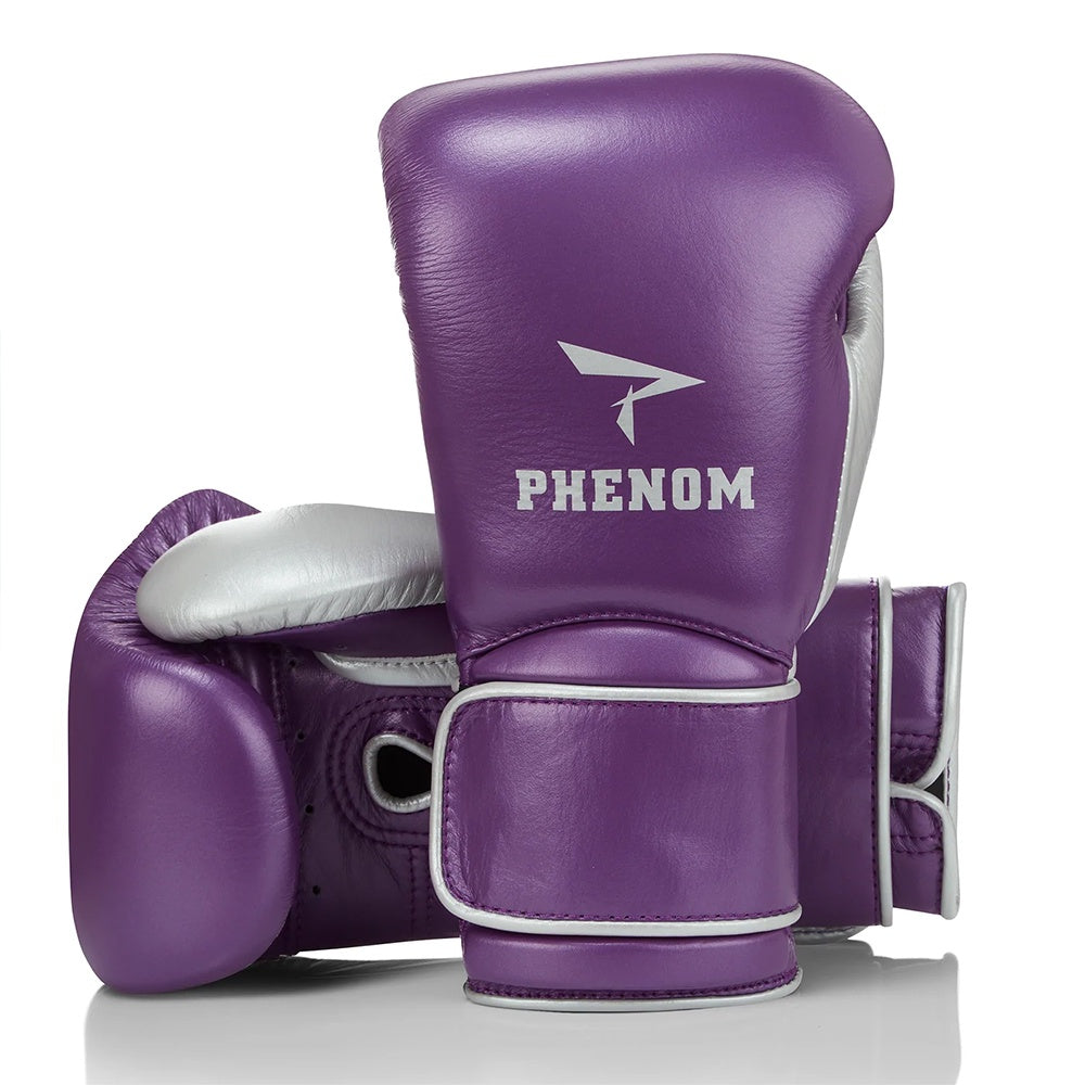 PHENOM BOXING GLOVES ELITE SG202S HOOK AND LOOP PURPLE/SILVER