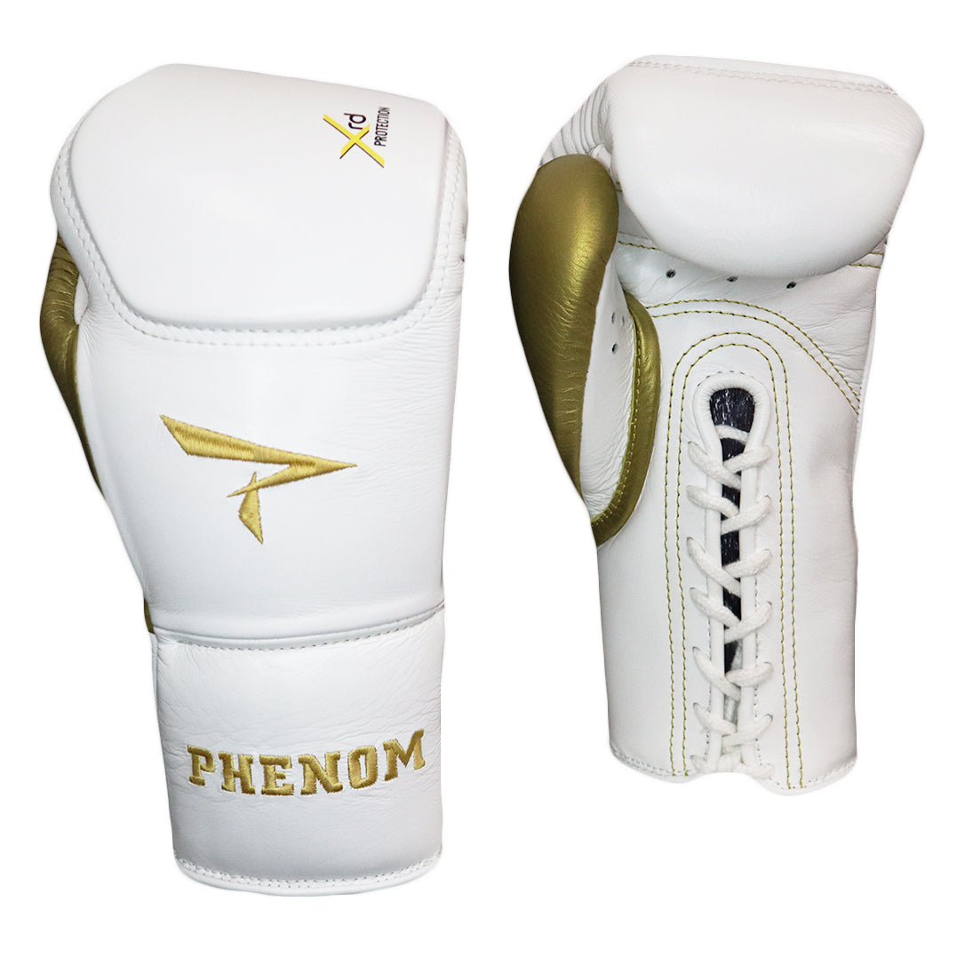 PHENOM BOXING BAG GLOVES XRT-220 LACE WHITE/GOLD