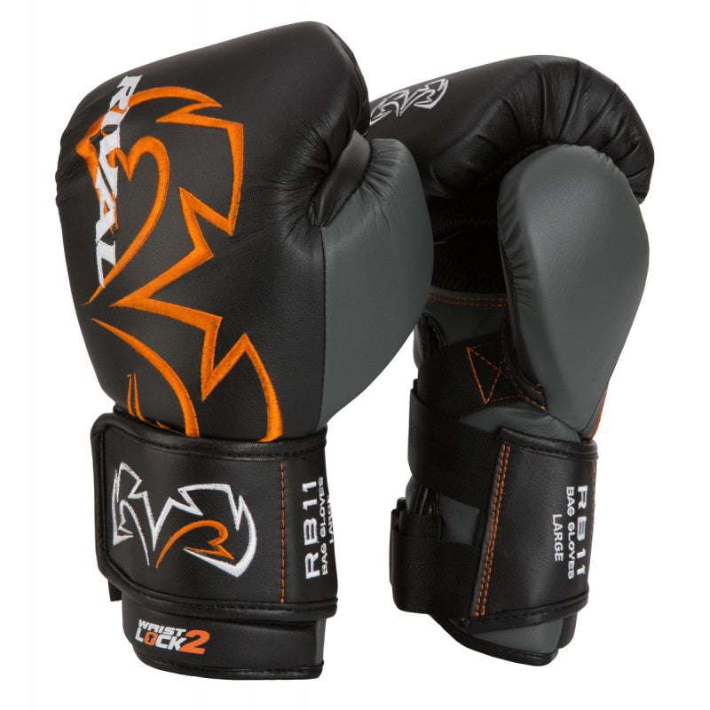 RIVAL GLOVES RB11 BOXING VELCRO BLACK/ORANGE - MSM FIGHT SHOP