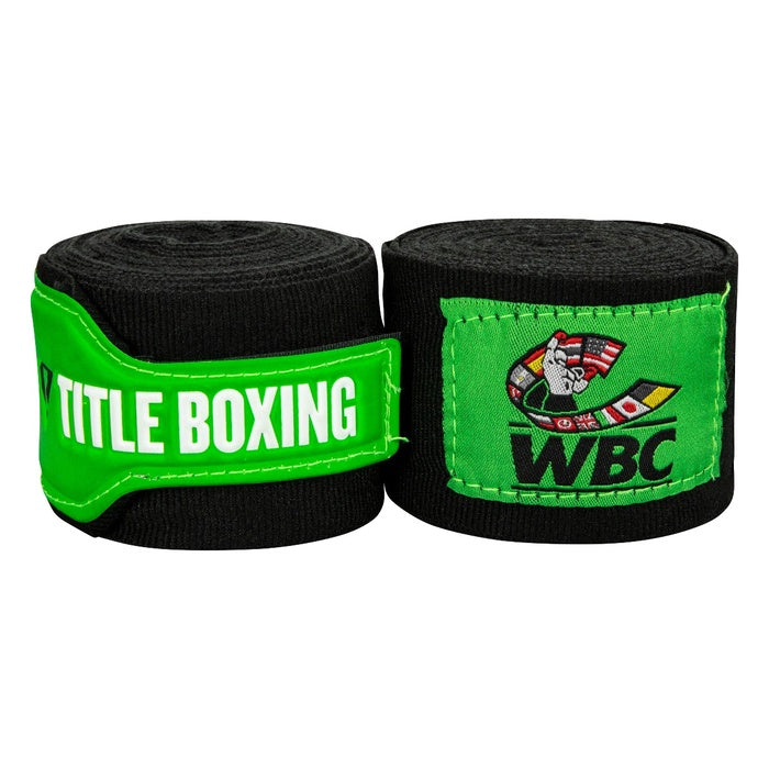 TITLE HANDWRAPS WBC BOXING 180" BLACK/GREEN