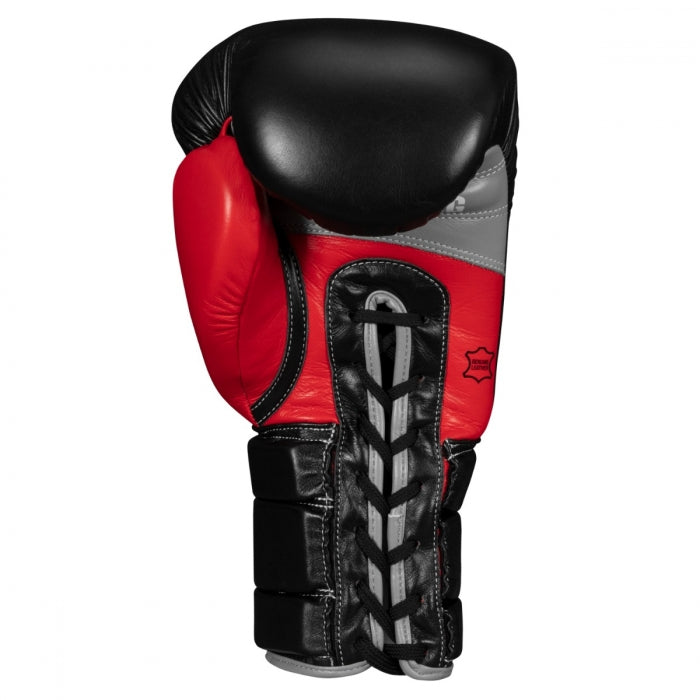 TITLE GLOVES ENFORCER LACE LEATHER SPARRING BLACK/RED